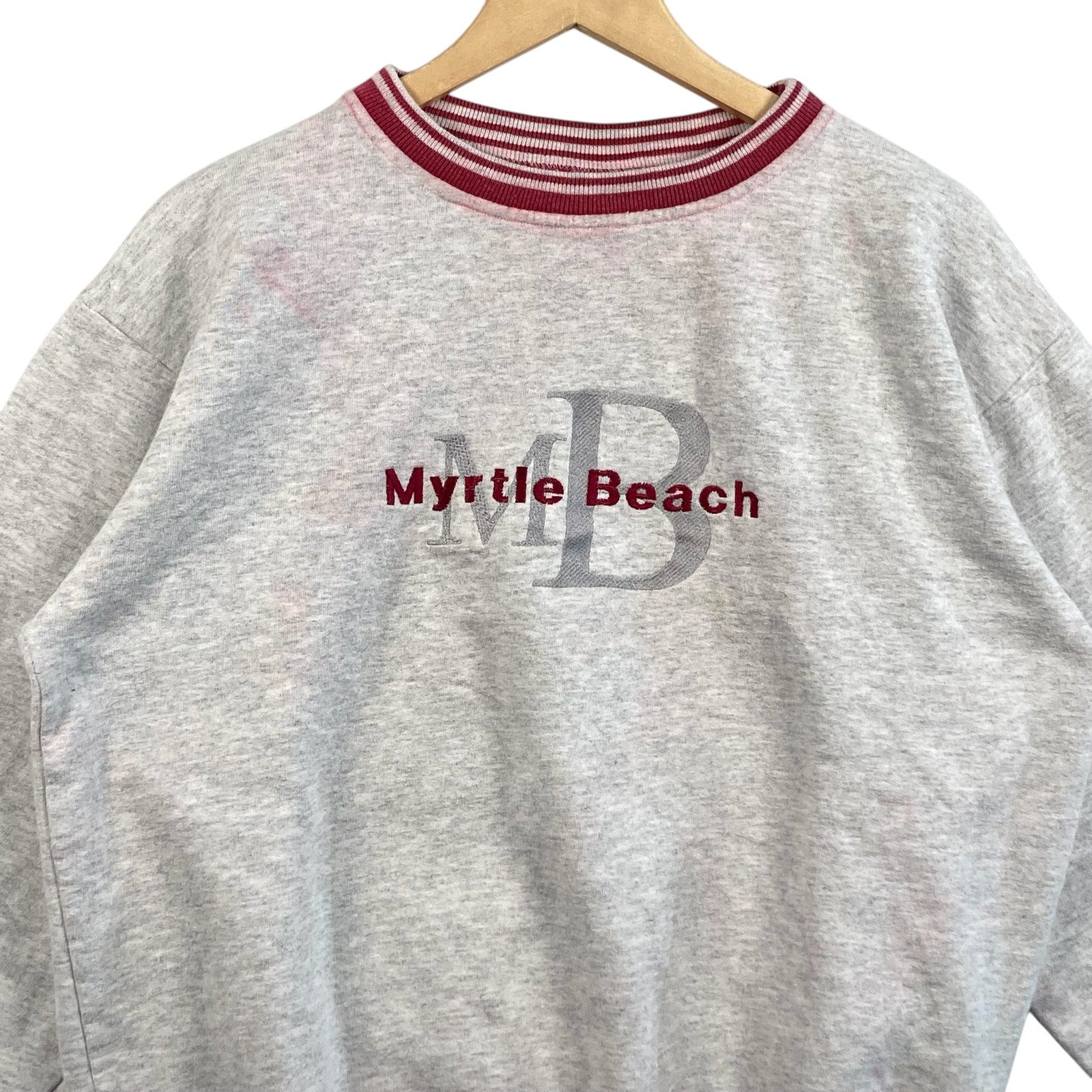 Vintage Myrtle Beach Spellout Embroidered Souvenir Crewneck