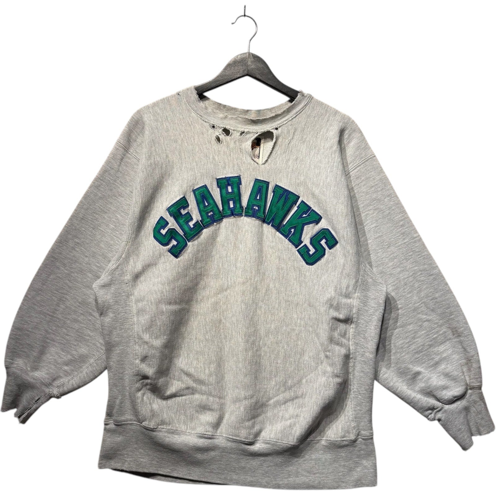 Vintage Champion Seattle Seahawks Arch Spellout NFL Crewneck