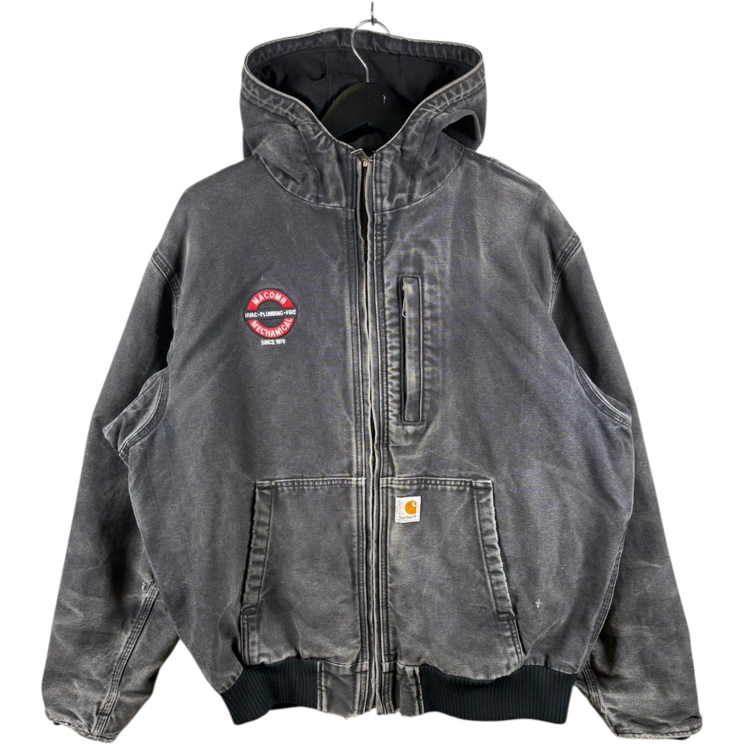 Vintage Carhartt Active Jac Insulated Denim Hoodie Full Zip Jacket