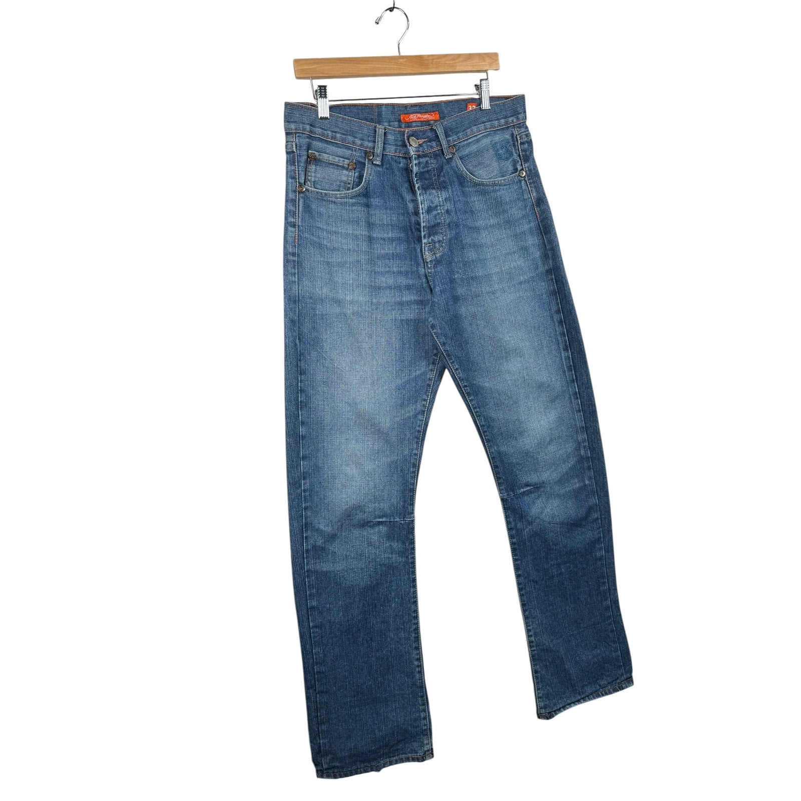 Vintage Ed Hardy Tiger Embroidered Pockets Denim Jeans 32