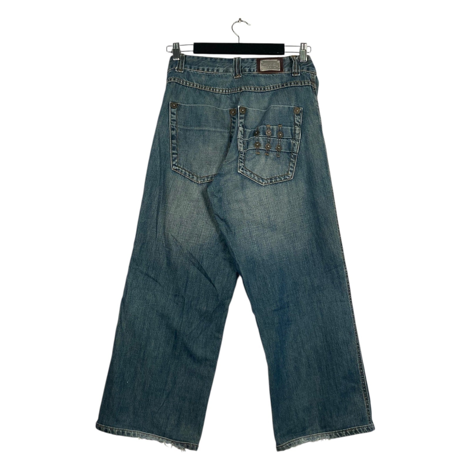 Vintage Oversized Rivets Wide Leg Denim Jeans 30x25