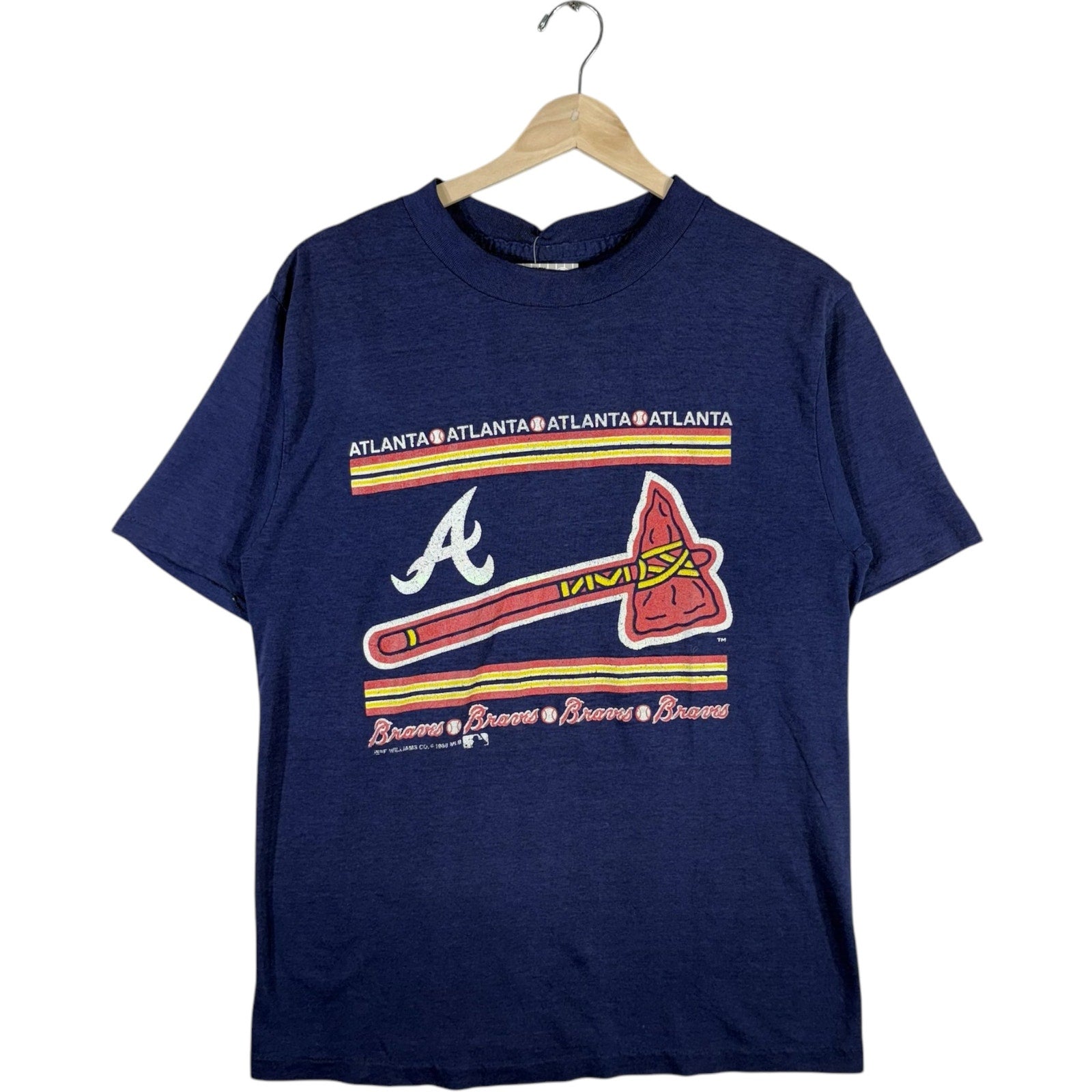 Vintage Atlanta Braves Spellout Logo MLB Tee
