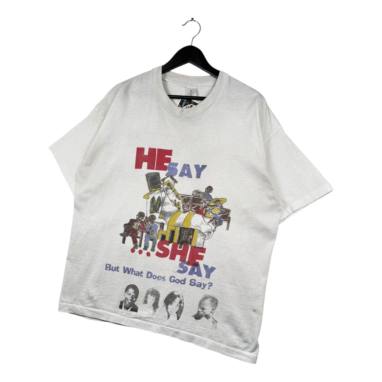 Vintage He Say She Say But What Does God Say T-Shirt
