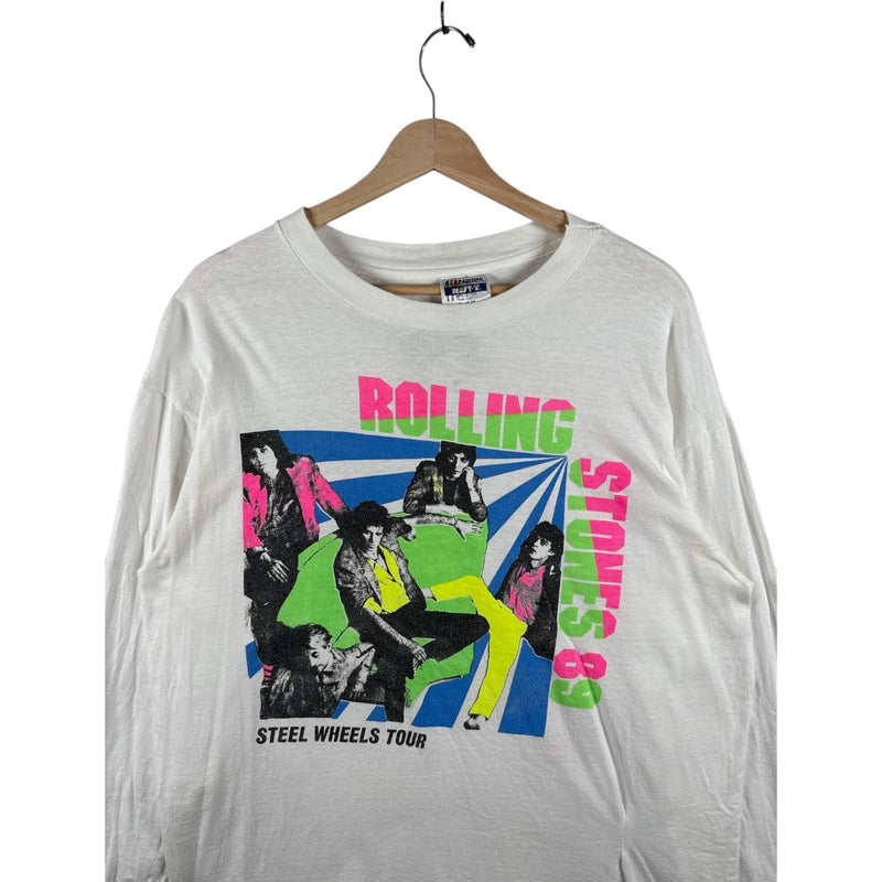 Vintage Rolling Stones Steel Wheels Tour Long Sleeve '89 XL