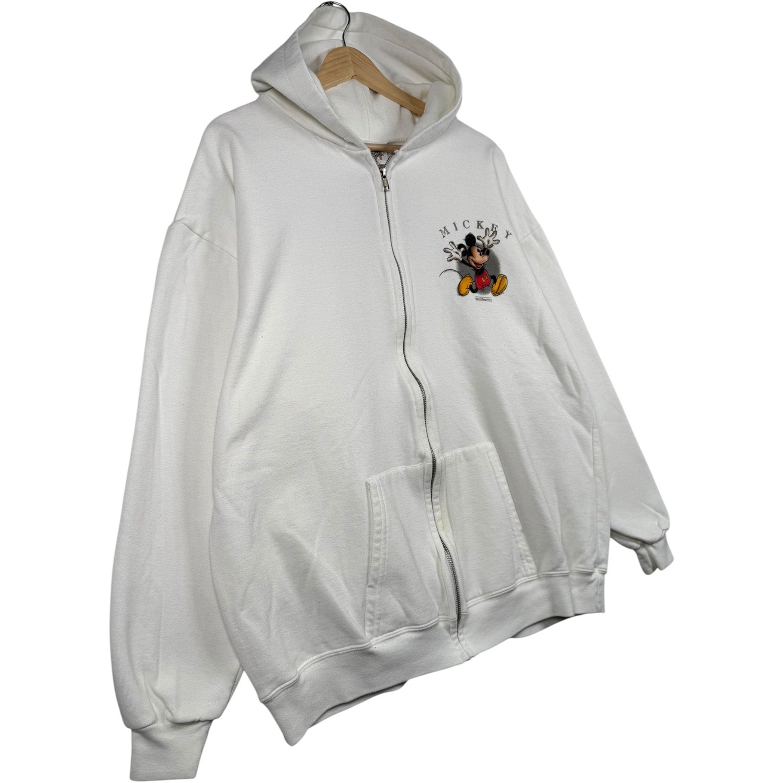 Vintage Mickey Mouse Mini Spellout Full Zip Hoodie