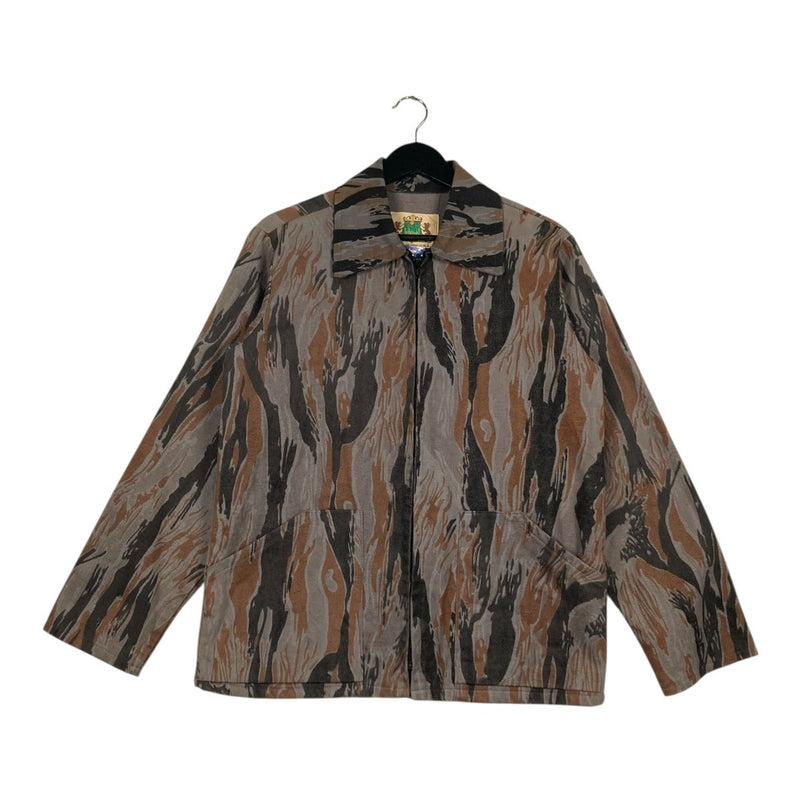 Vintage Ideal Tree Camouflage Full Zip Light Jacket