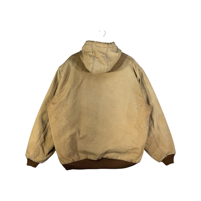 Vintage Carhartt Distressed Hooded Full Zip Workwear Jacket
