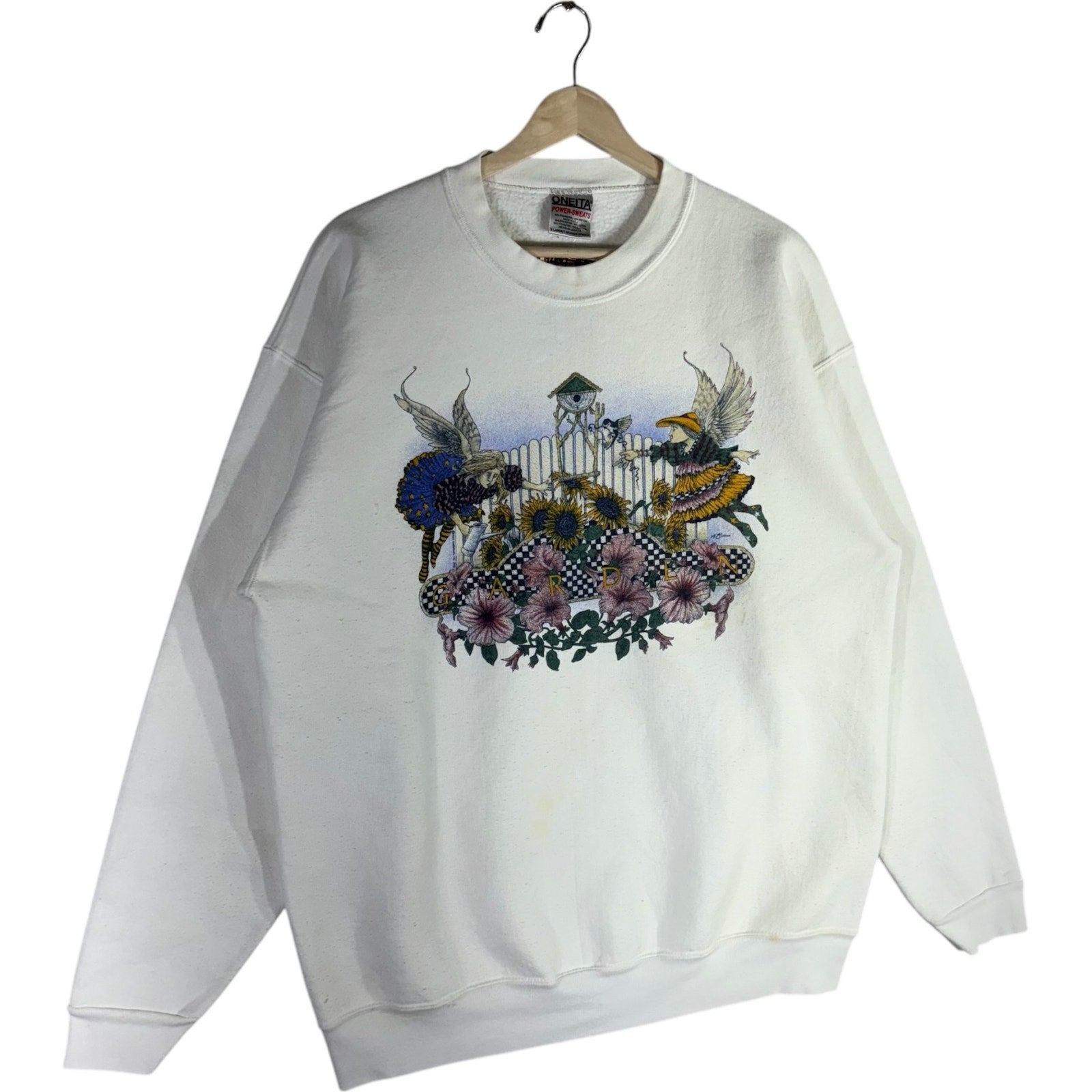 Vintage Garden Angels Art Crewneck