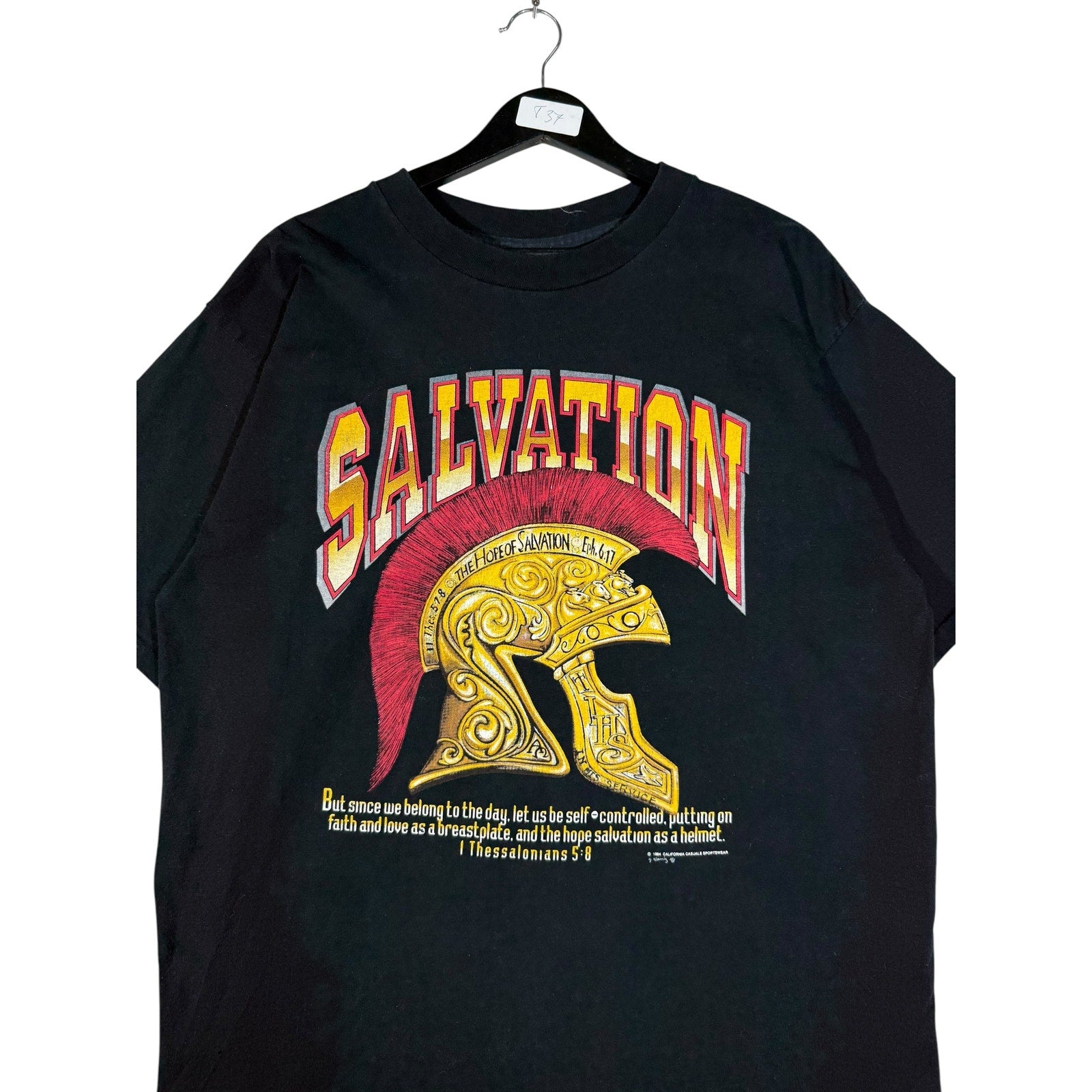 Vintage The Hope of Salvation Gladiator Helmet NASCAR T-Shirt