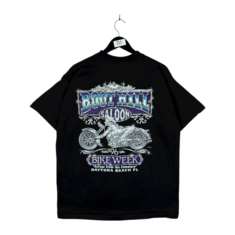 Vintage Boot Hill Saloon 1996 Bike Week Daytona Beach Pocket T-Shirt