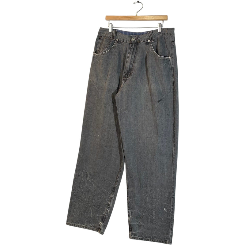 Vintage Phat Farm Embroidered Wide Leg Denim Jeans 36x33