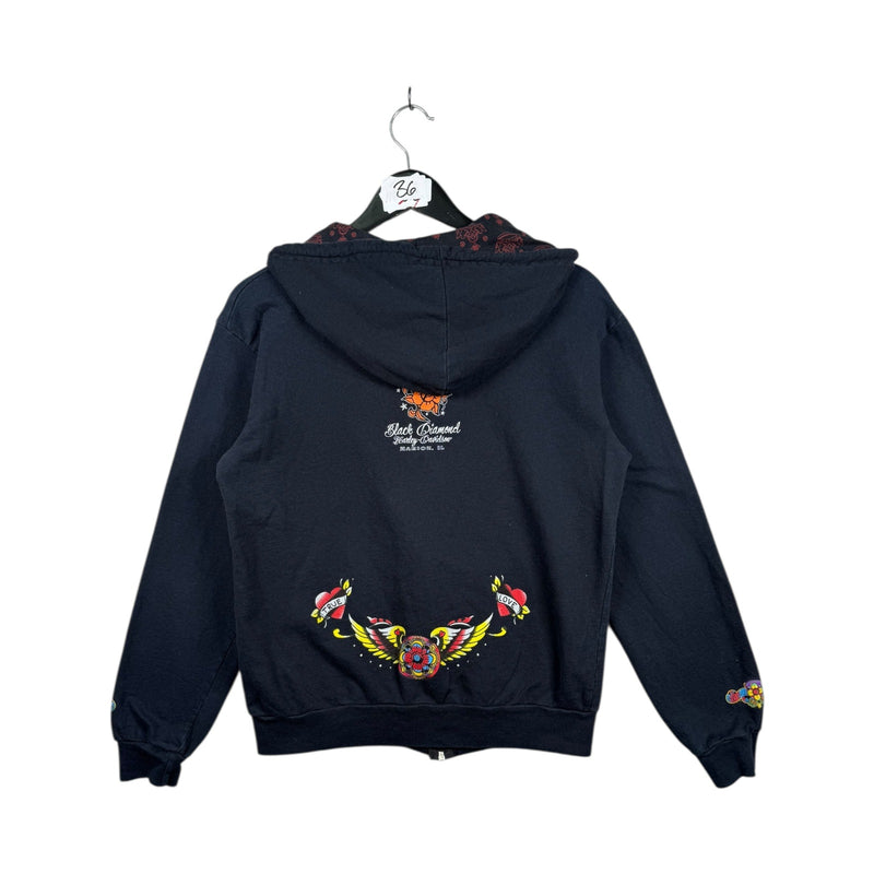 Vintage Harley Davidson Black Diamond Full Zip Hoodie