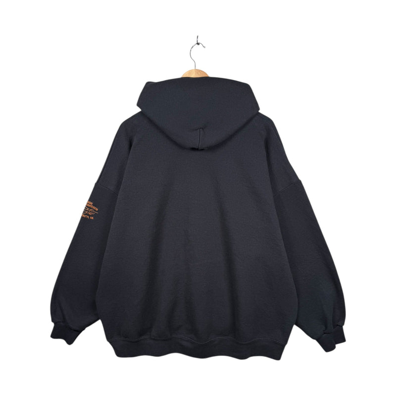 Vintage Harley Davidson Chest Logo Zip-Up Hoodie