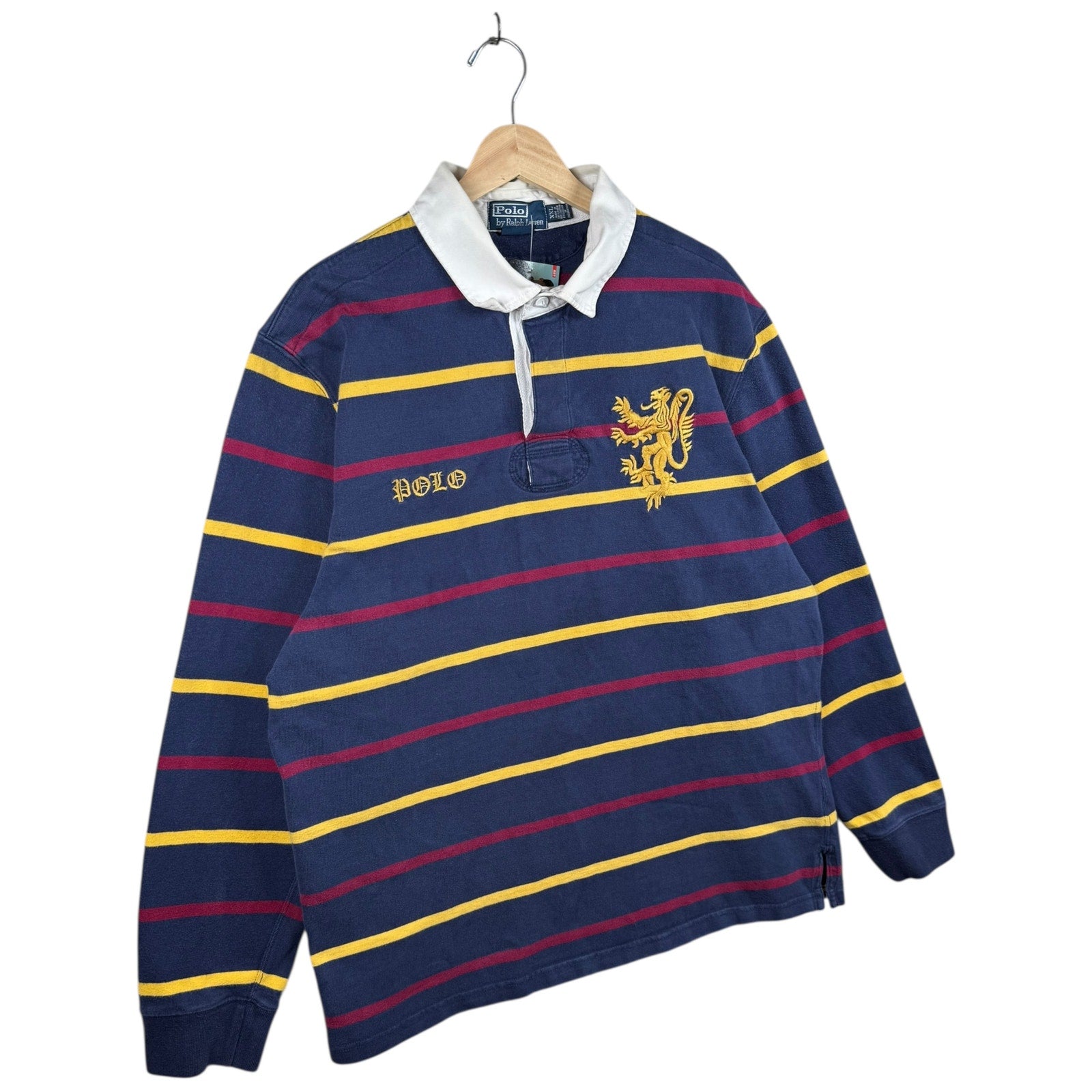 Vintage Polo Ralph Lauren Striped Rugby Long Sleeve Polo