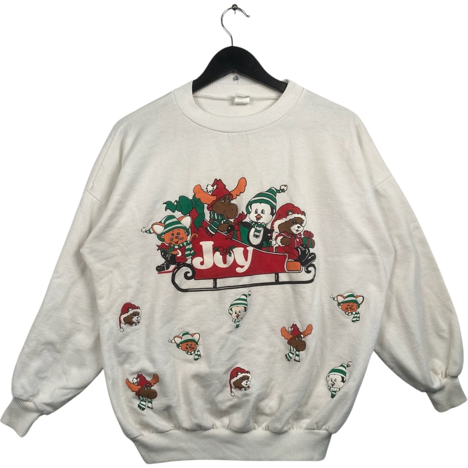 Vintage Joy To The World Christmas Animals Crewneck