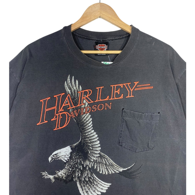 Vintage Harley Davidson Las Vegas Biker Graphic Pocket T-Shirt
