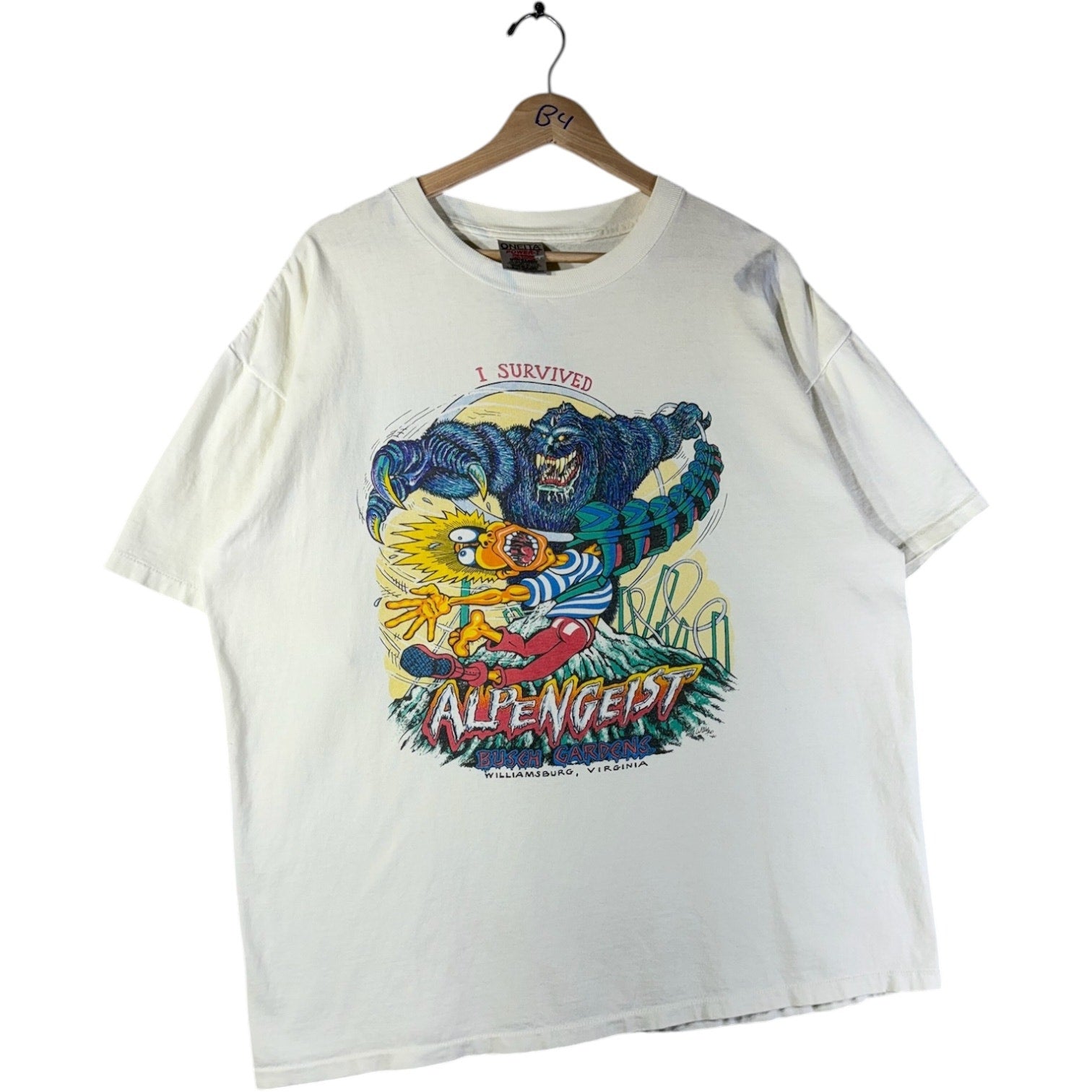 Vintage I Survived Alpengeist Busch Gardens 90s T-Shirt