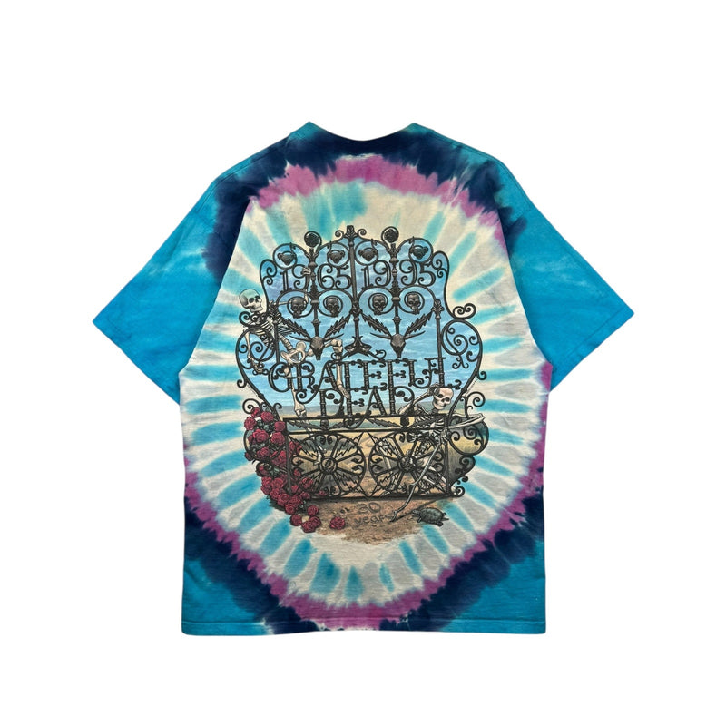 Vintage Dead Skeleton Roses Tie Dye T-Shirt