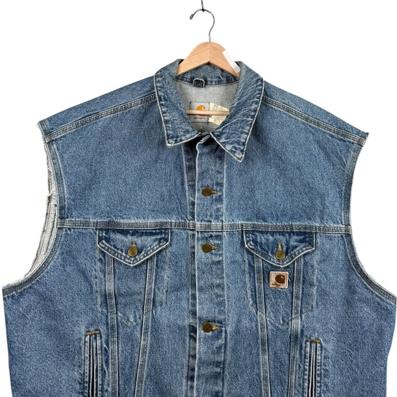Vintage Carhartt Button Up Utility Denim Vest