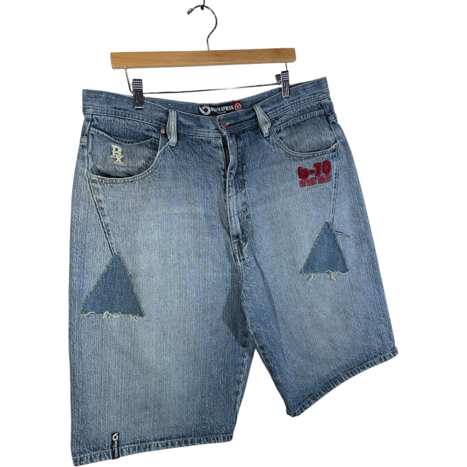 Vintage Bklyn Xpress Patchwork Denim Shorts 39