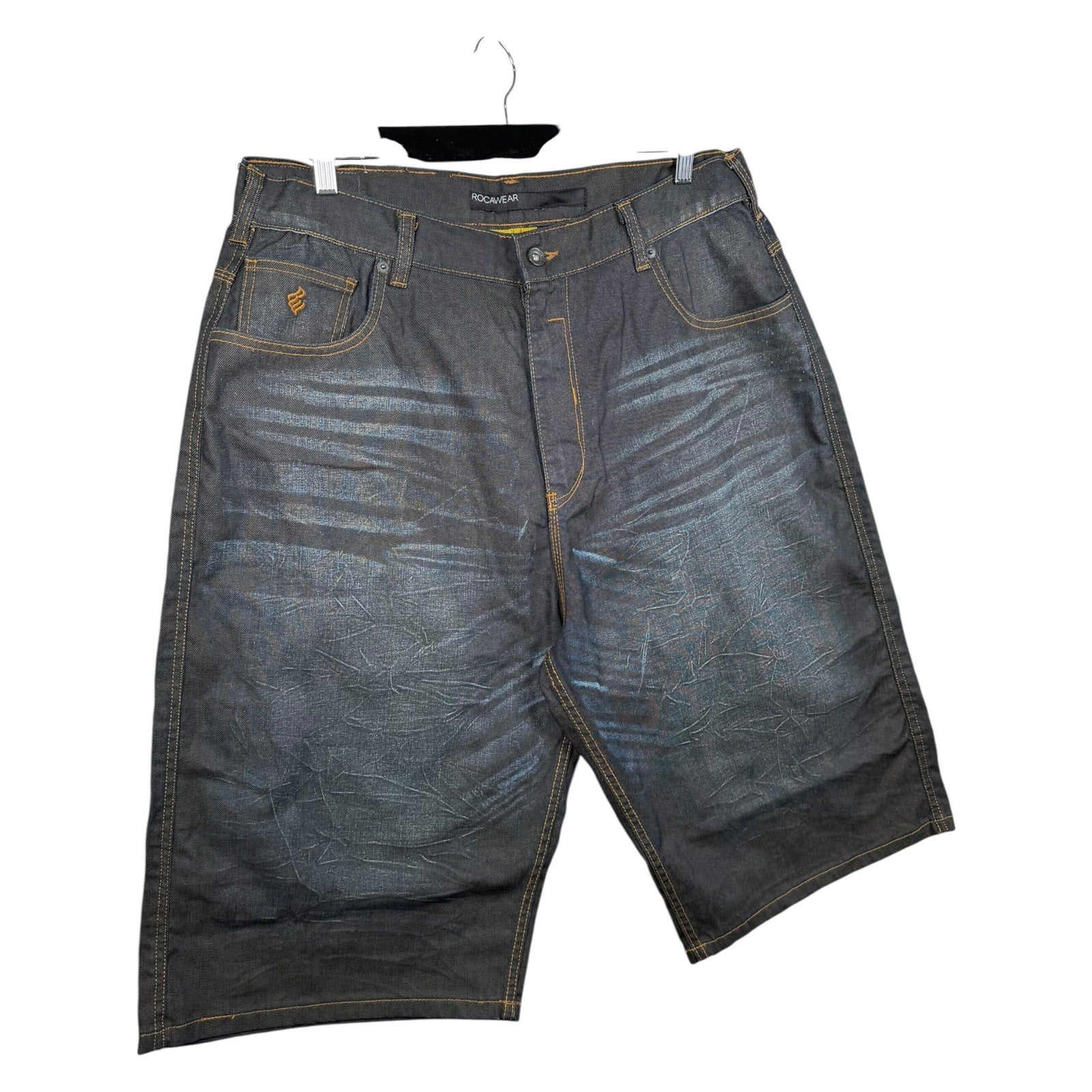 Vintage Whiskered Bermuda Jean Denim Shorts 42