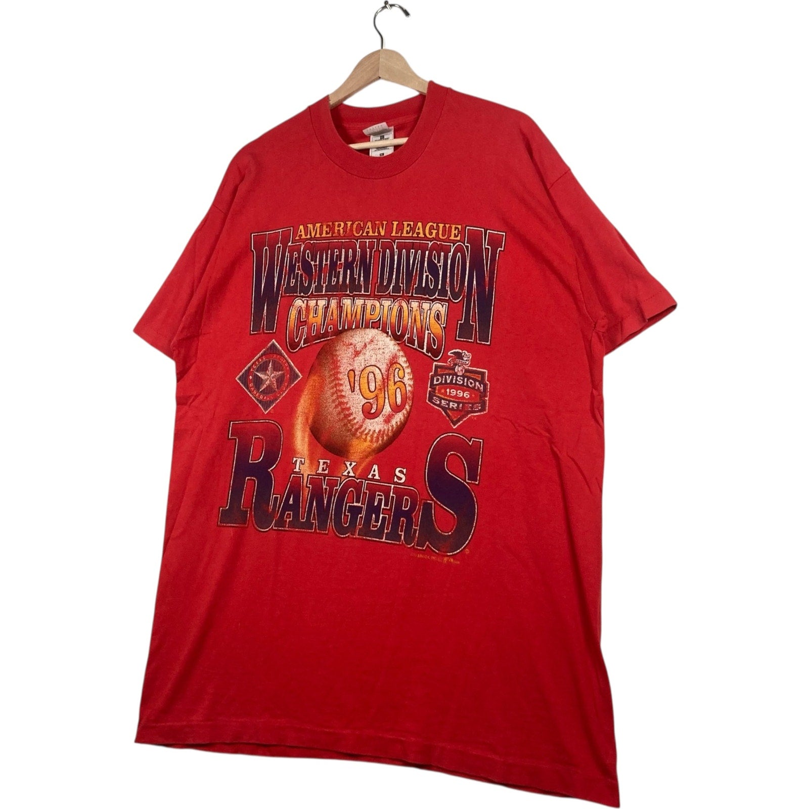 Vintage Texas Rangers Western Division Champions Tee 1996