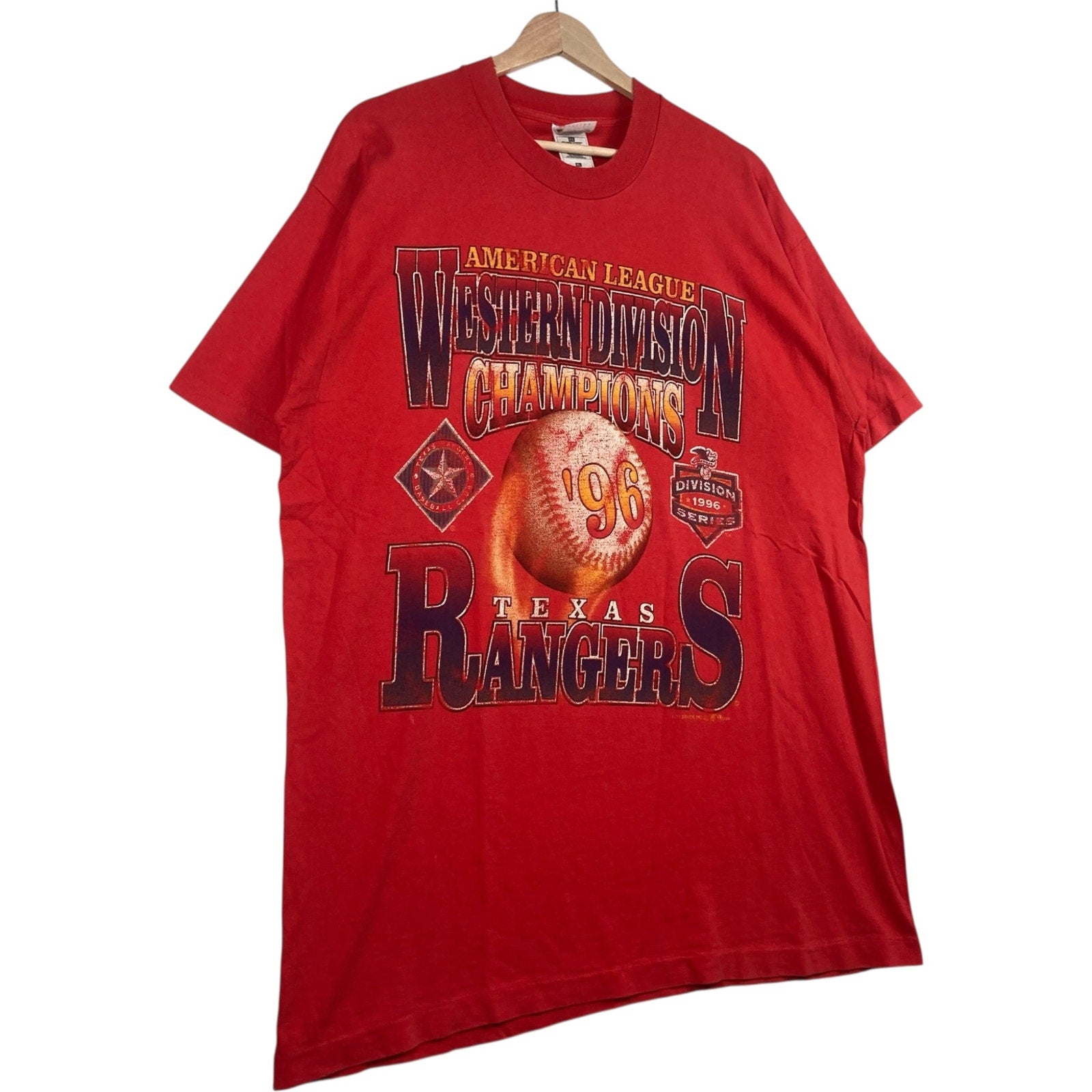 Vintage Texas Rangers Western Division Champions Tee 1996