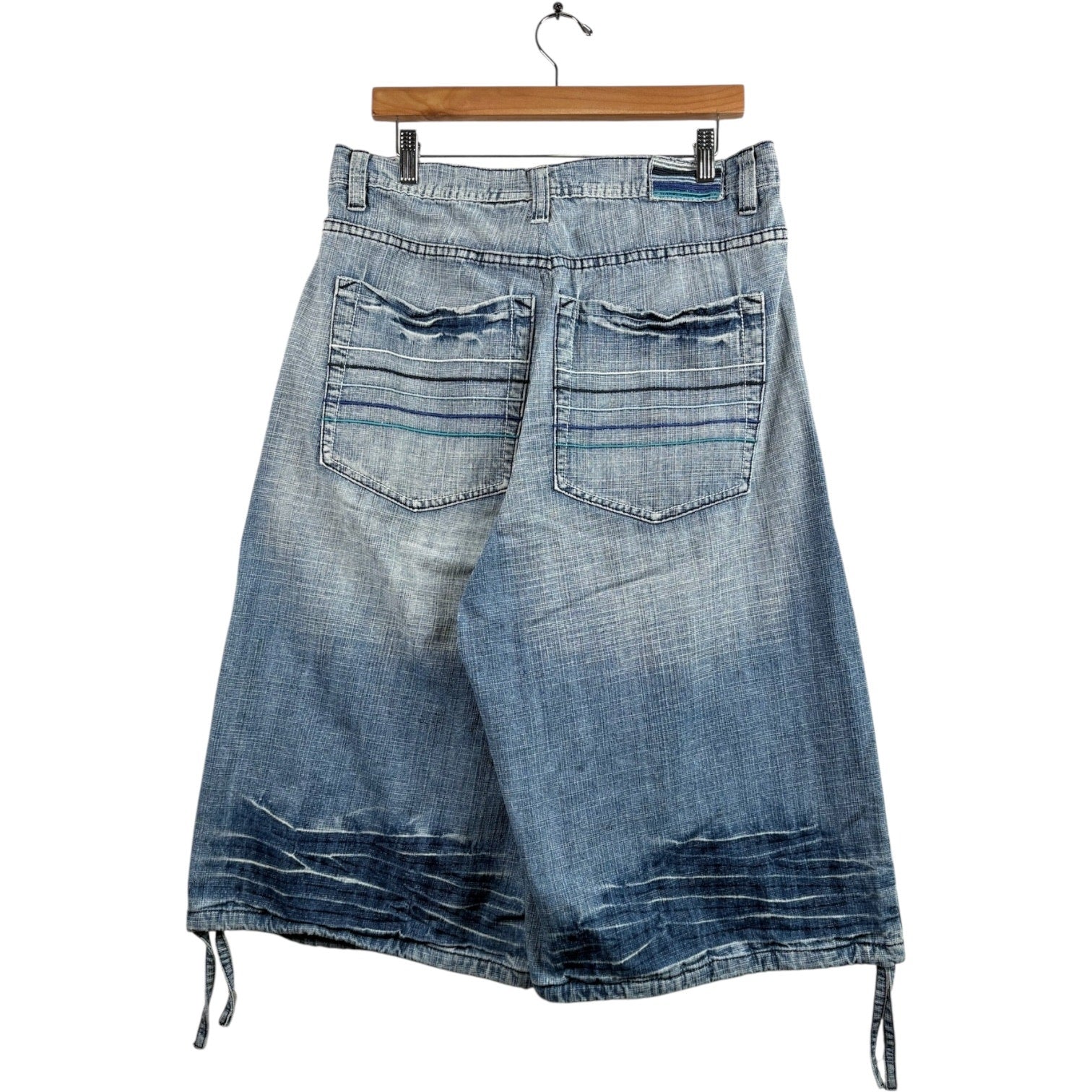 Vintage Side Drawstring Denim Shorts