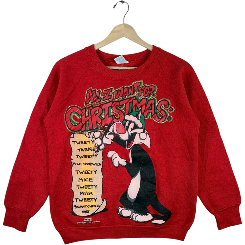 Vintage Slyvester the Cat "All I Want for Christmas" Crewneck Kids