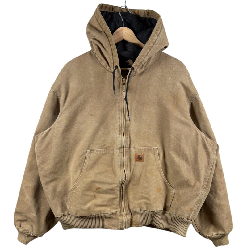Vintage Carhartt Insulated Active Hoodie Full Zip Workwear Jacket