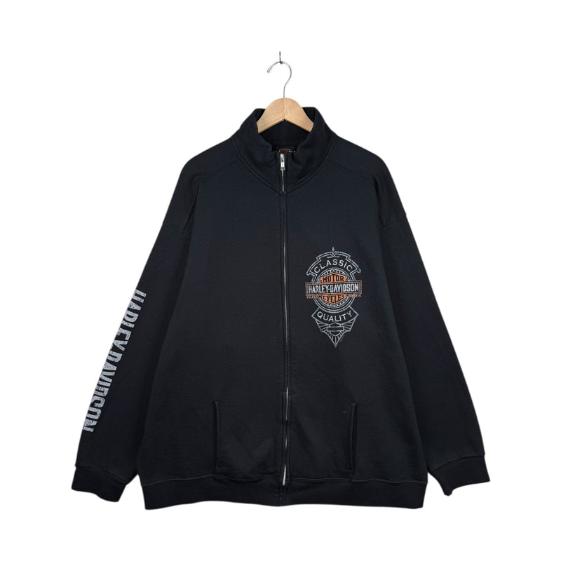 Vintage Harley Davidson Logo Eagle Graphic Full Zip Sweatshirt
