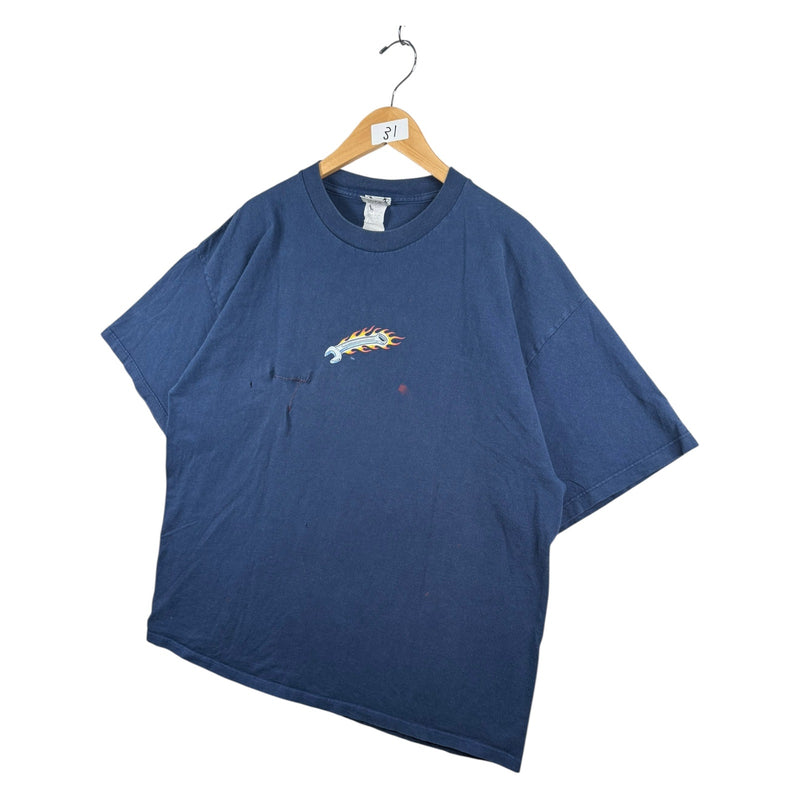 Vintage Flaming Wrench Hot Rod Graphic T-Shirt