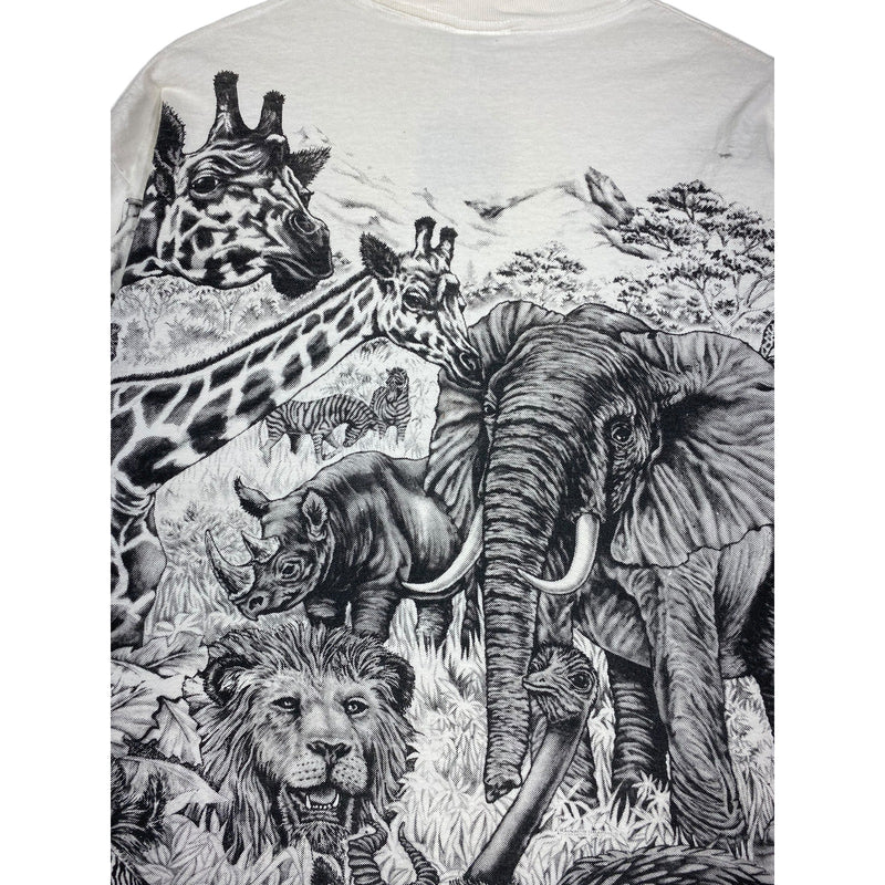 Vintage Wild Animals Allover Print T-Shirt