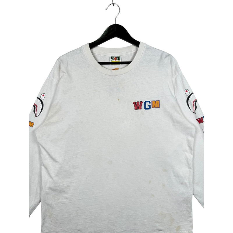 Vintage BAPE WGM Shark Face Long Sleeve T-Shirt