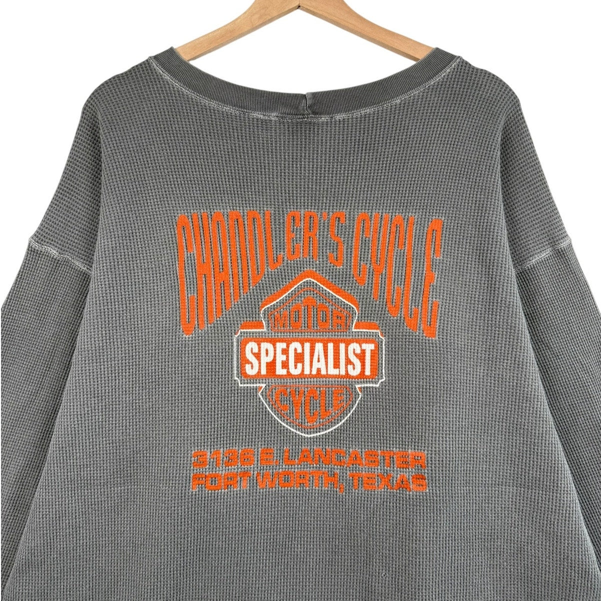 Vintage Harley Davidson Chandler’s Cycle Texas Thermal Long Sleeve T-Shirt