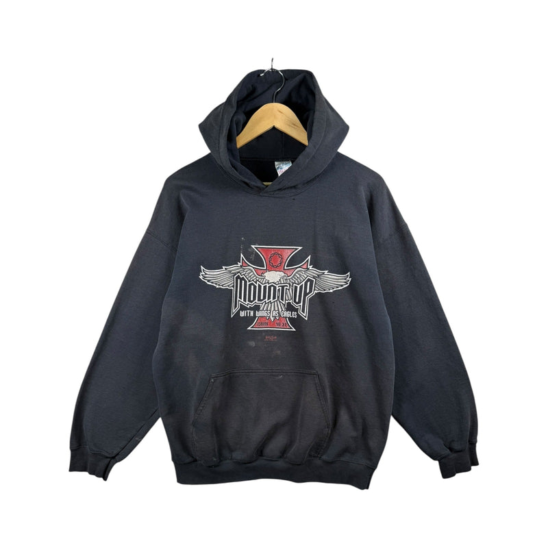 Vintage Christian Eagle Graphic Print Hoodie
