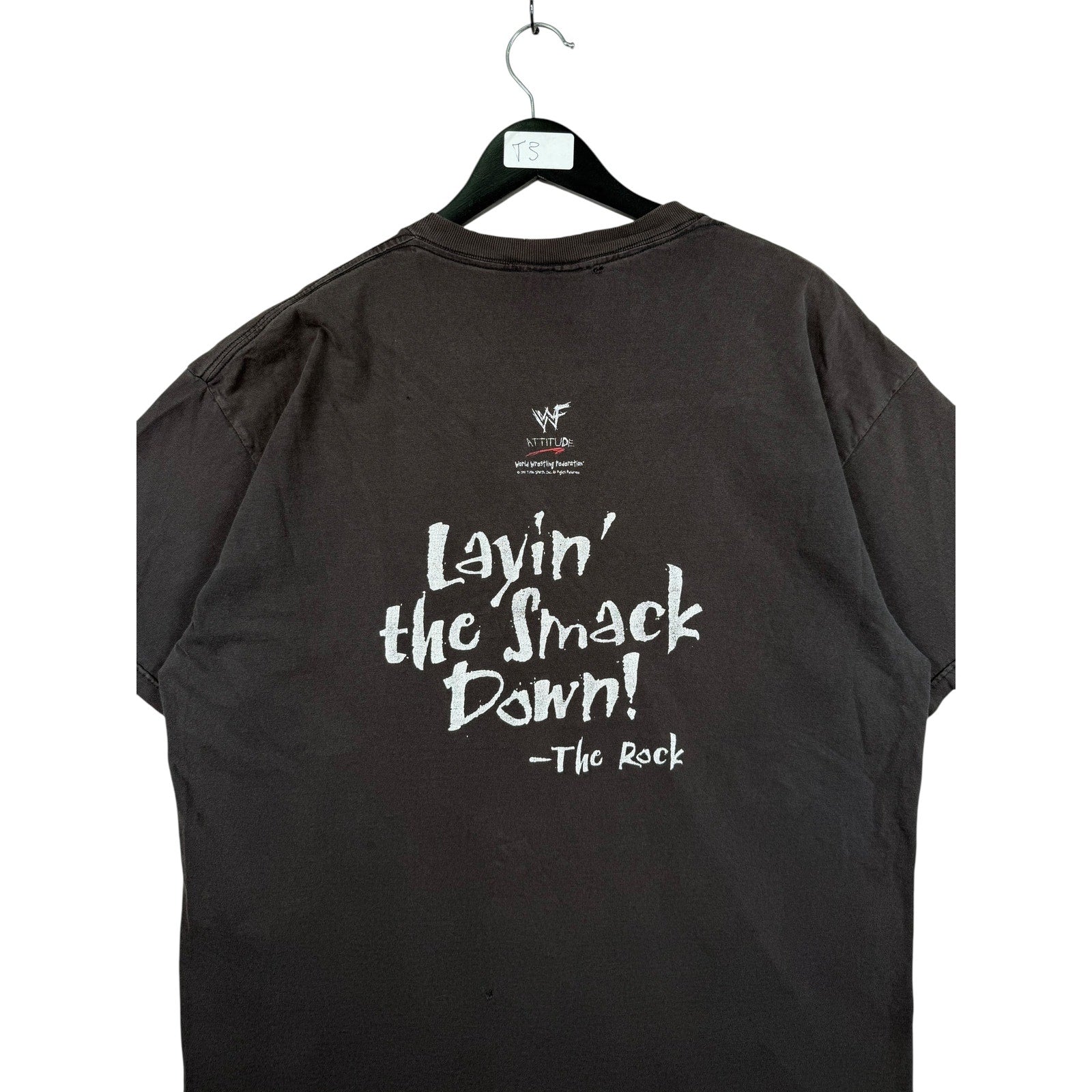 Vintage WWF The Rock Layin' The Smack Down! T-Shirt
