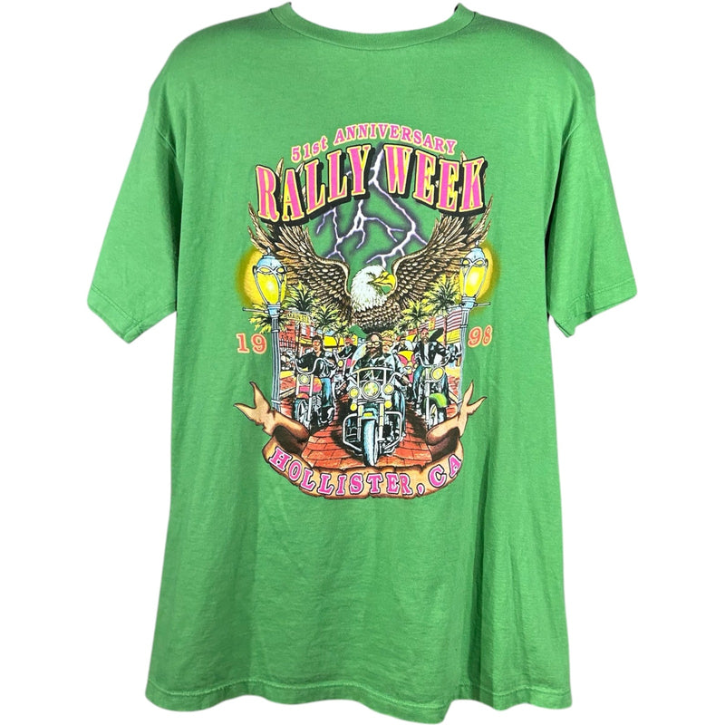 Vintage Hollister CA Motorcycle Rally Souvenir Tee 1993