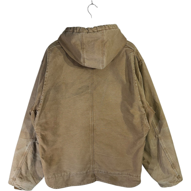Vintage Carhartt Sherpa-Lined Hooded Workwear Jacket