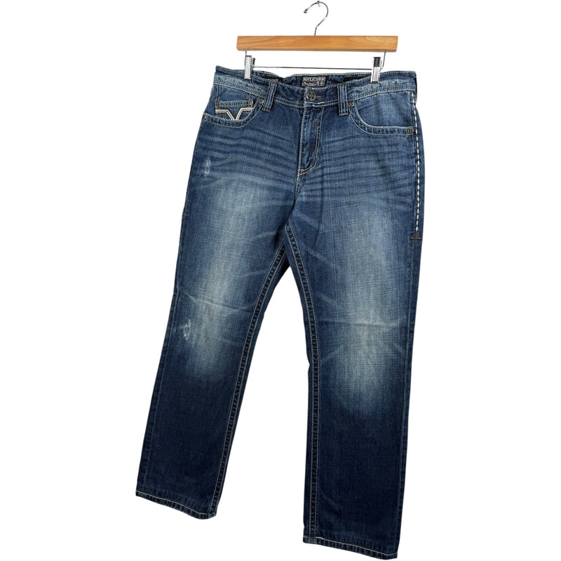Vintage Affliction Faded Straight Leg Denim Jeans 33