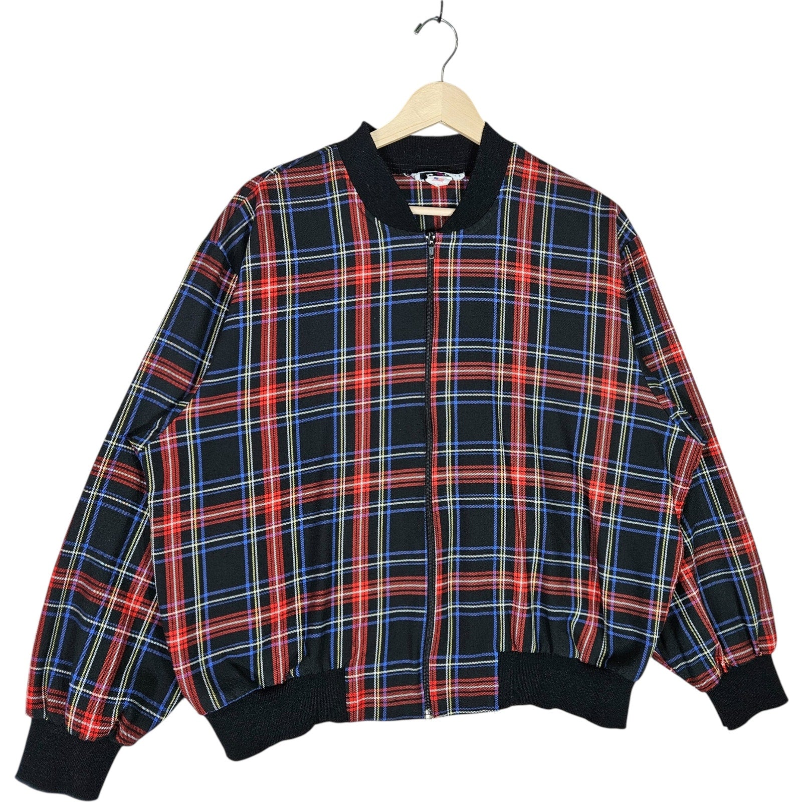 Vintage Katie Brooke Plaid Bomber Jacket