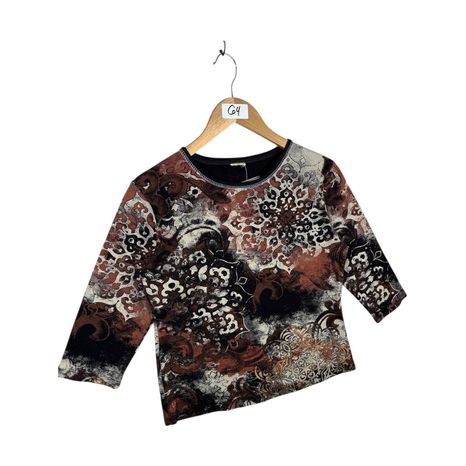 Vintage Floral 3/4 Sleeve Women's T-Shirt