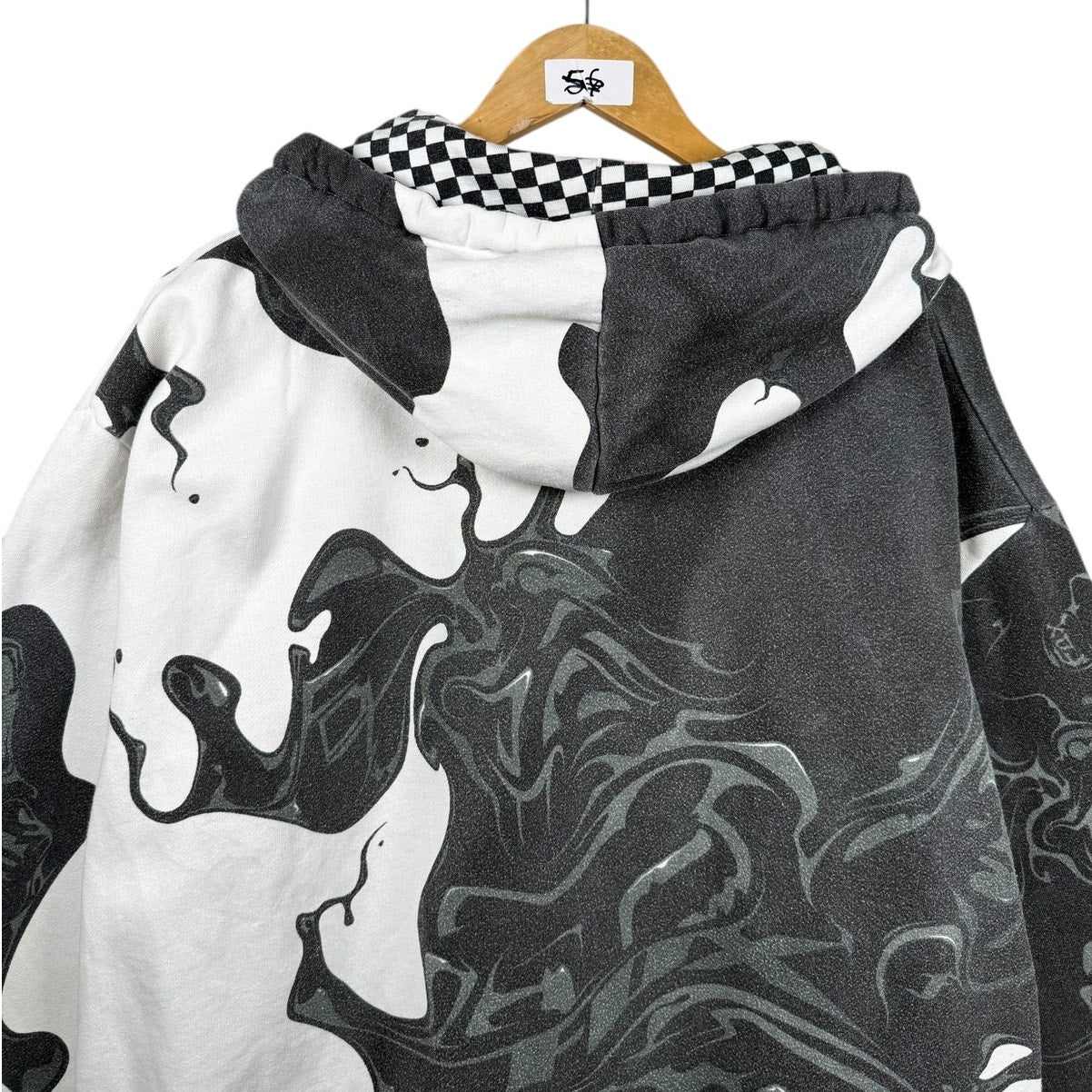 Vintage Split Abstract Graphic Full Zip Hoodie