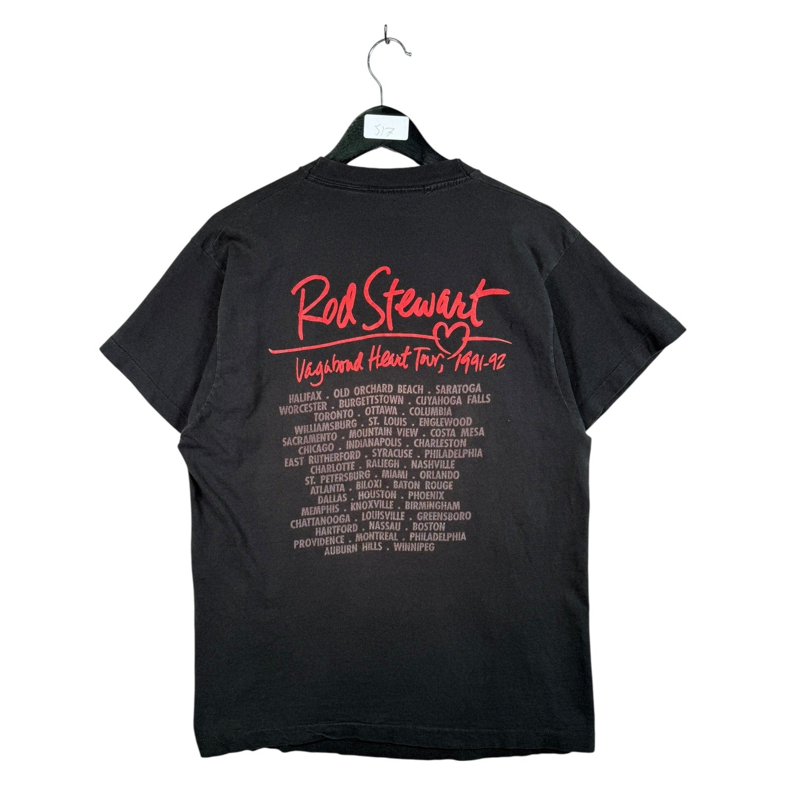 Vintage Rod Stewart Vagabond Heart Tour T-Shirt 1992