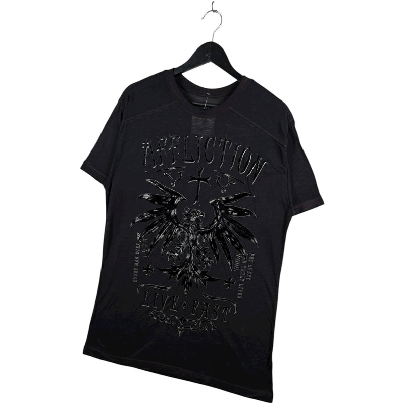 Vintage Affliction Live Fast Monochrome Print T-Shirt