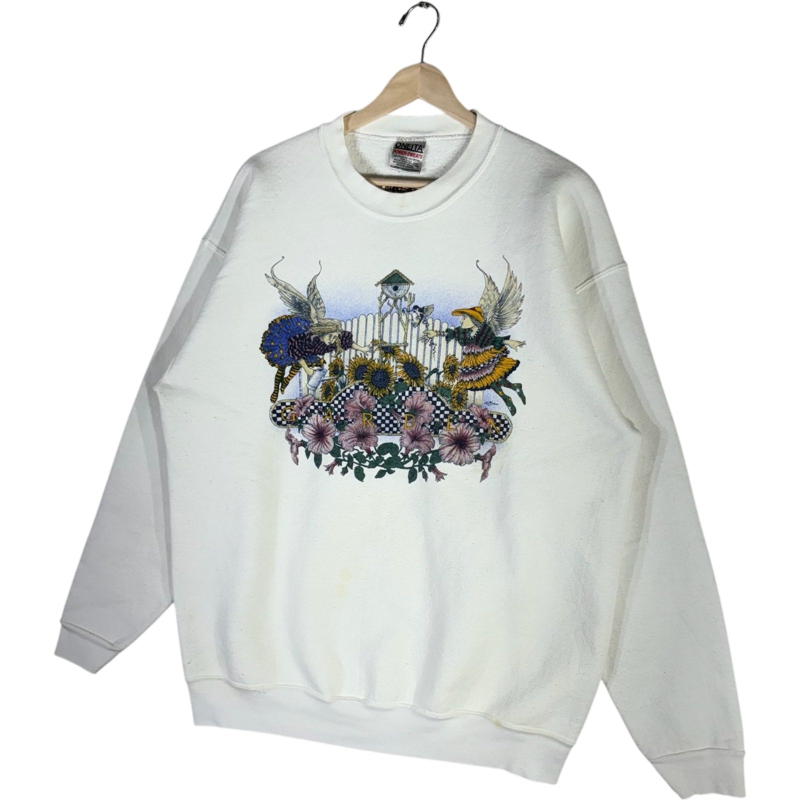 Vintage Garden Angels Art Crewneck