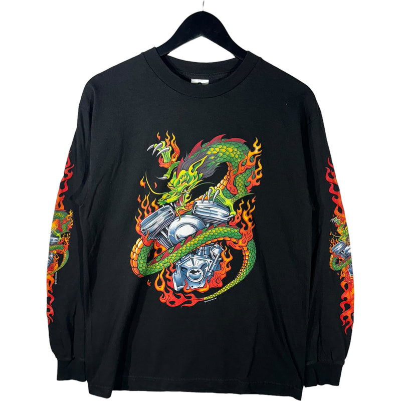 Flaming Dragon Biker Longsleeve