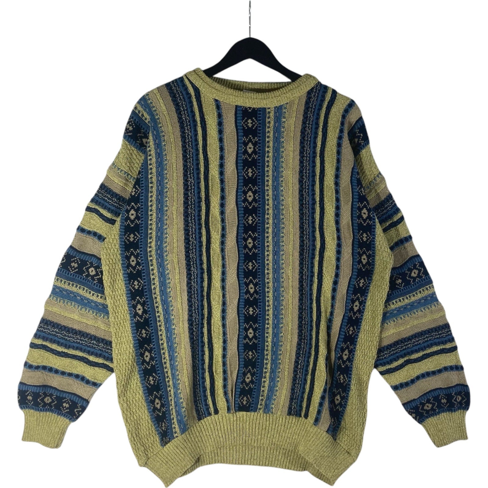 Vintage 3D Patterned Knit Pullover Sweater