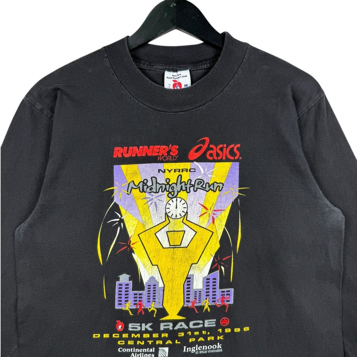 Vintage Asics NYRR Midnight Run 5K 90s Long Sleeve