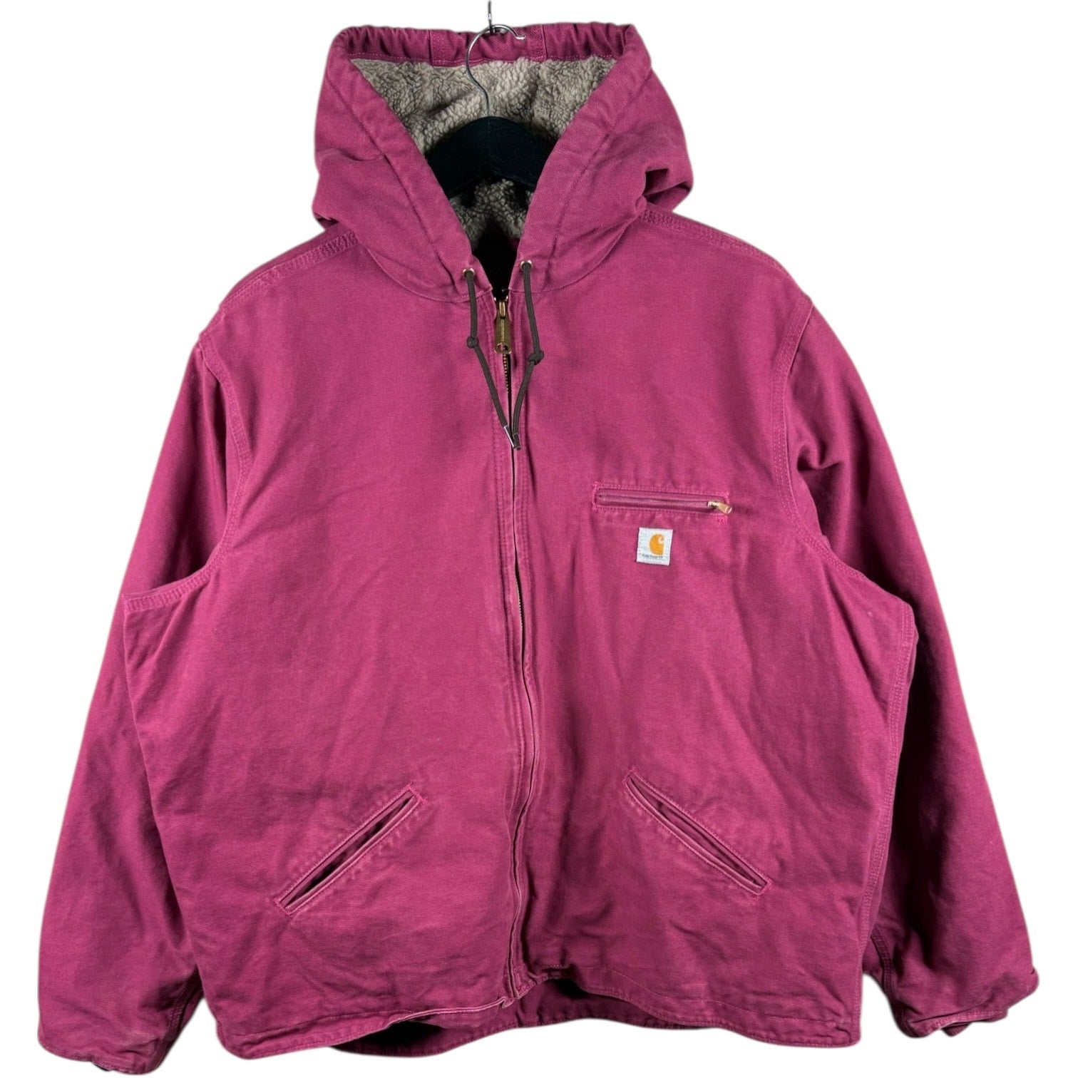 Vintage Carhartt Sherpa Lined Hooded Full Zip Workwear Jacket